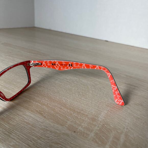 Ray-Ban RB5206 2479 Eyeglasses Red w/ Logo Inside Frames Only 52-18-140 - Picture 6 of 9